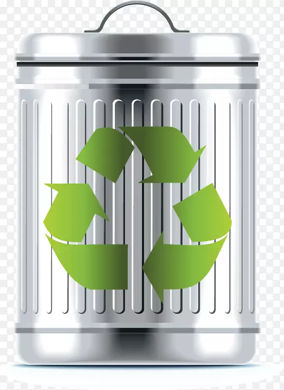 废物回收.绿色箭头标志不锈钢盒