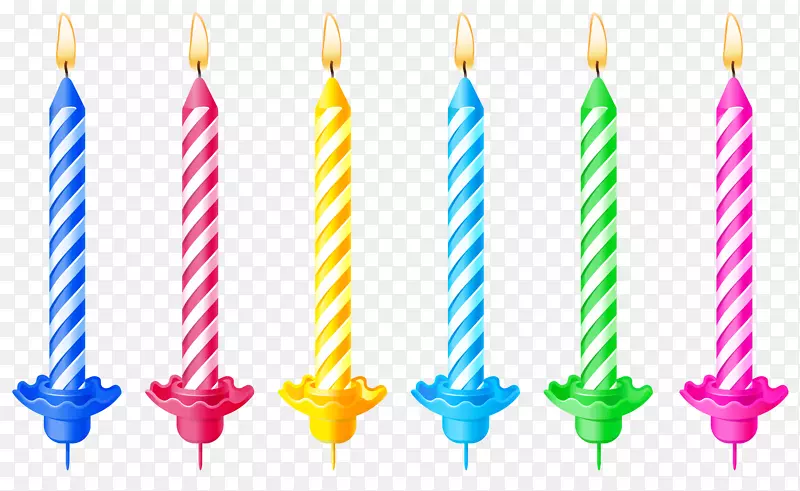 生日蛋糕蜡烛夹艺术-生日蜡烛PNG剪贴画