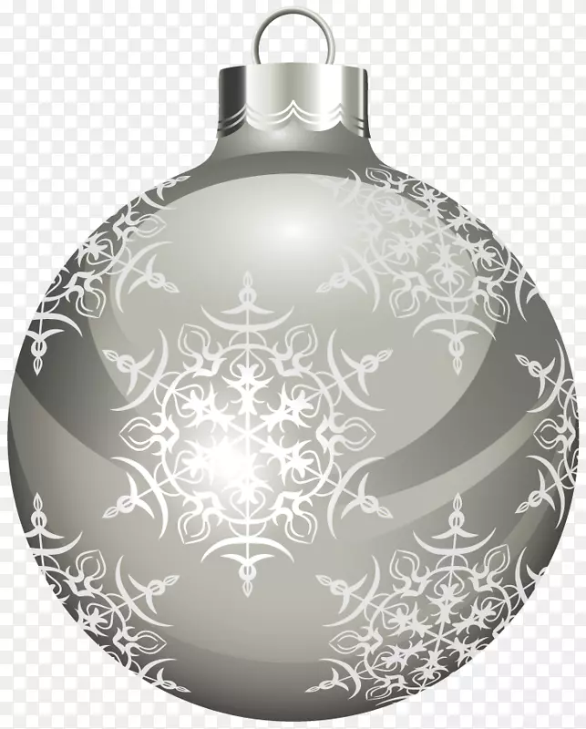 白色圣诞剪贴画.透明银制圣诞球