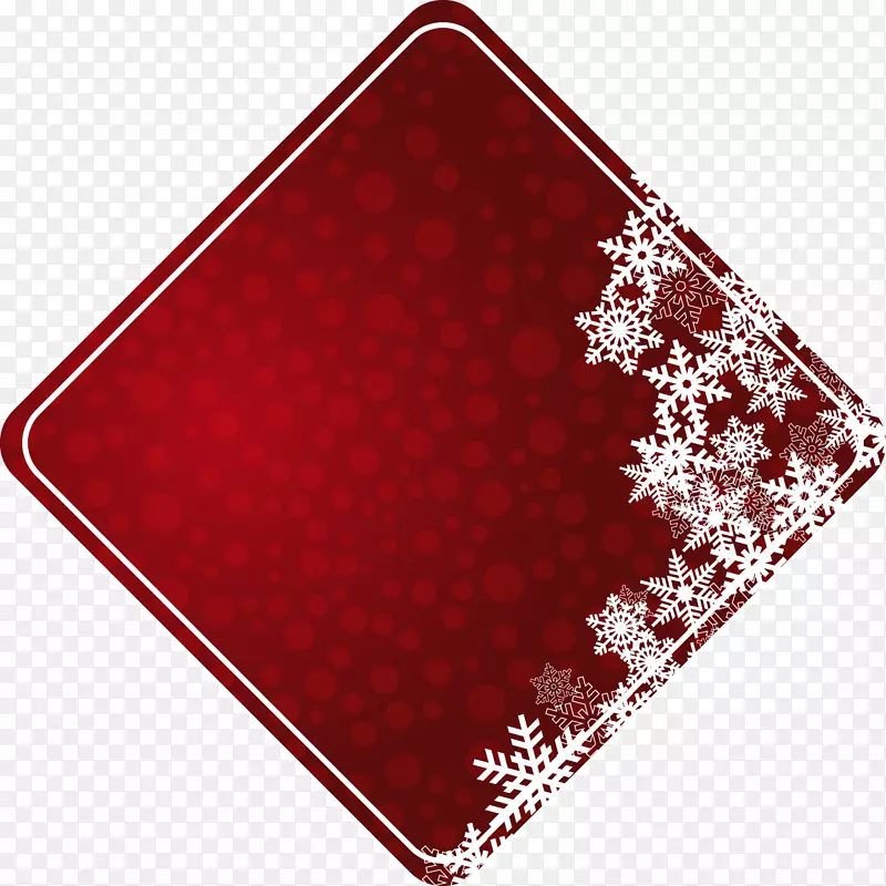 文本框菱形方块图标-波尔卡点红钻石雪片文本框