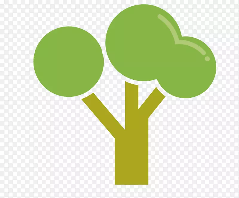 商标绿色字体-扁平树木材料