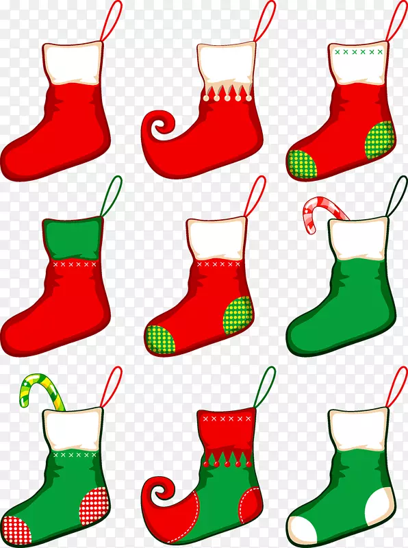 圣诞老人圣诞剪贴画-圣诞短袜