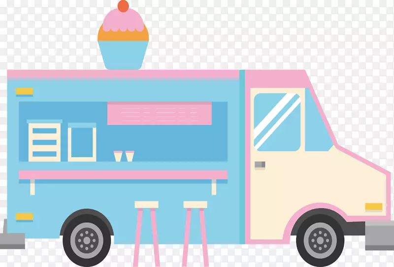 冰淇淋车-粉红色冰淇淋车