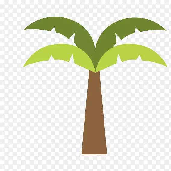 椰子树图标-绿色椰子树卡通图片