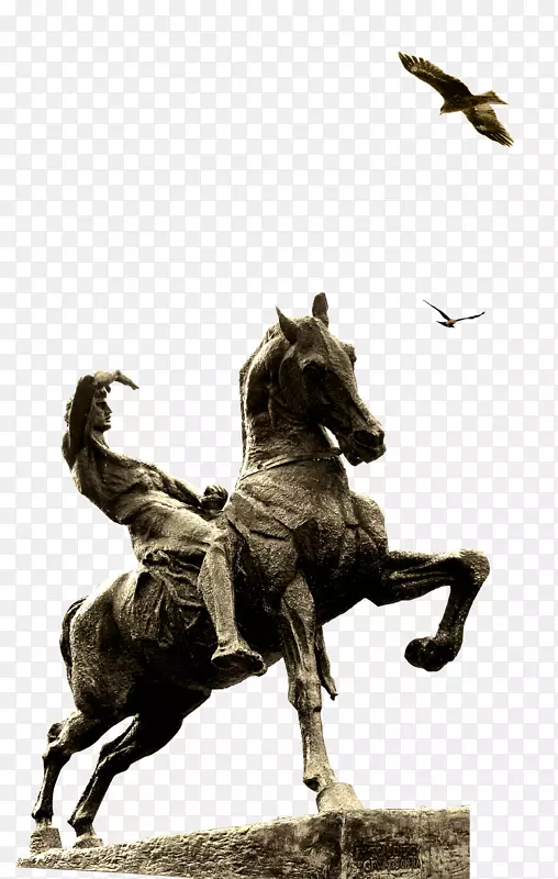马驹雕像海报-兵马俑前进