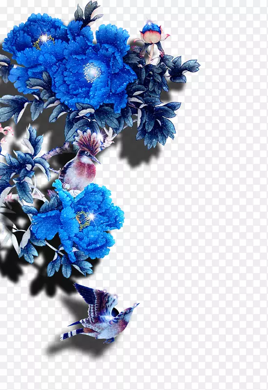 花蓝色牡丹-美丽的蓝色花朵