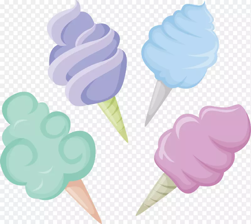 冰淇淋棉花糖甜度-四色棉花糖