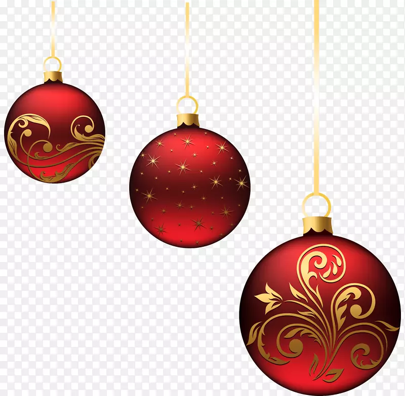 圣诞装饰品圣诞装饰剪贴画-圣诞红球饰品PNG图片