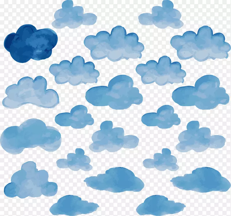 云天空蓝色-天空蓝色水云