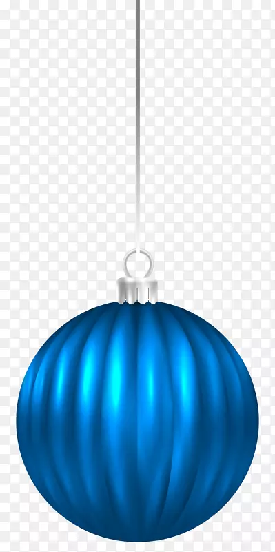 蓝色照明球圣诞装饰图案-蓝色圣诞球装饰PNG剪贴画图像