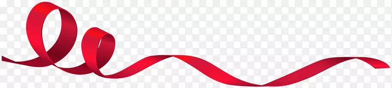 商标字体产品-装饰性红色卷曲带透明PNG剪贴画
