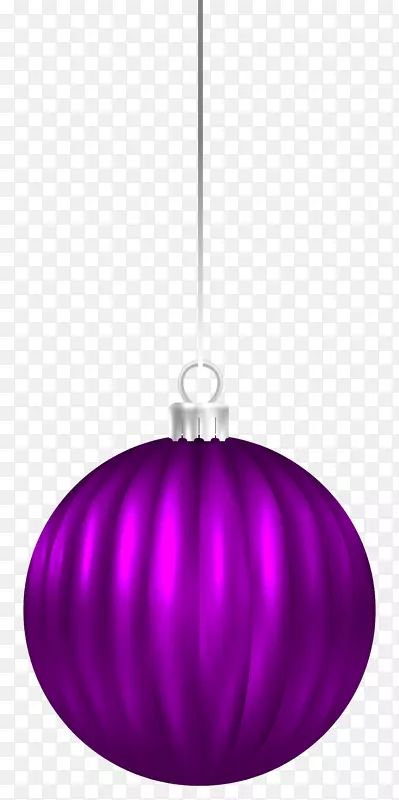 紫球天花板灯具图案-紫色圣诞球装饰品Png剪贴画图像