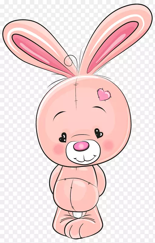 兔卡通画-可爱的粉红兔PNG剪贴画图片