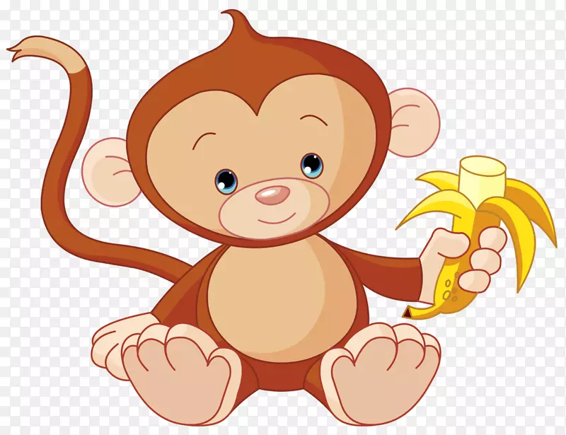 猴子可爱画摄影剪贴画.猴子PNG图片