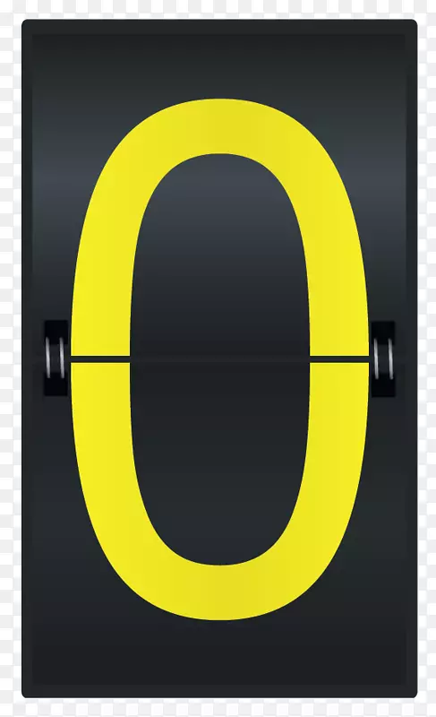 黄色圆形产品字体-运动计数器零号PNG剪贴画