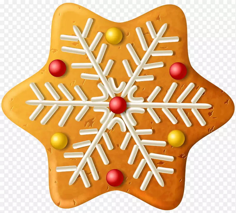 圣诞装饰品姜饼夹艺术-圣诞曲奇雪花PNG剪贴画