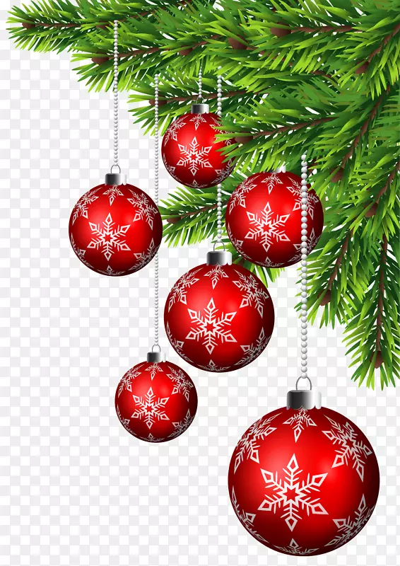 圣诞装饰品圣诞老人圣诞树-圣诞球角装饰PNG剪贴画