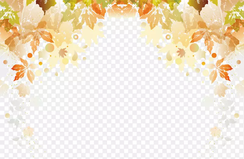 枫叶秋季-秘密圆彩色花叶材料