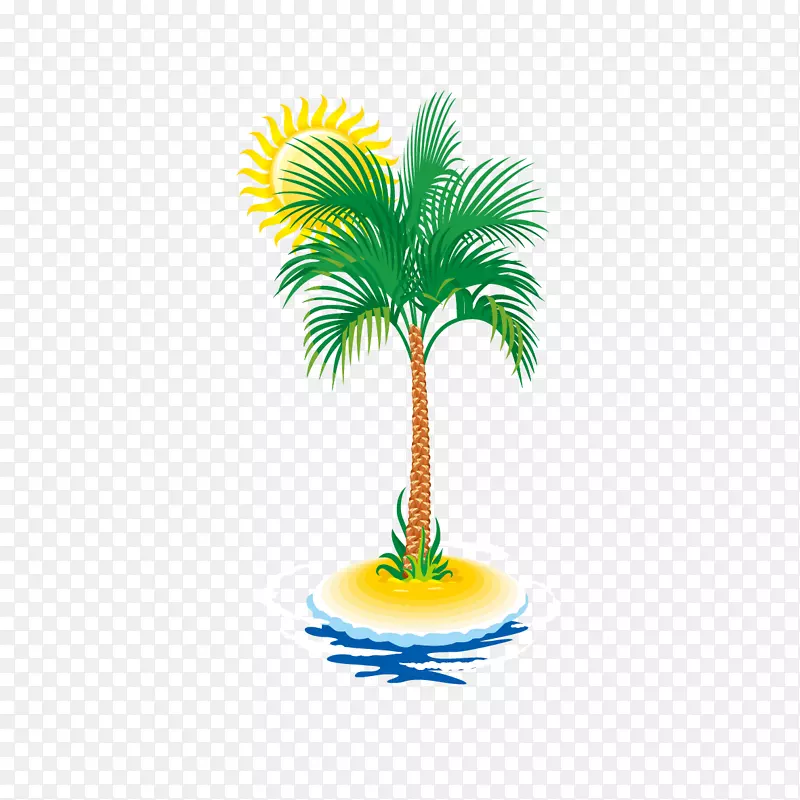 椰子树槟榔科-创造夏季椰子树