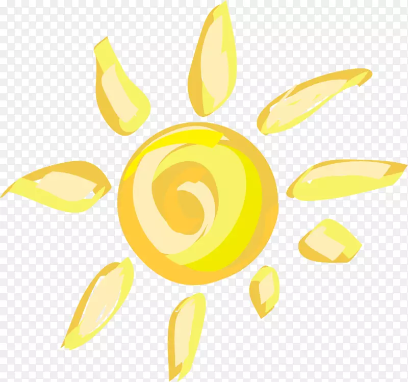黄色剪贴画手绘太阳