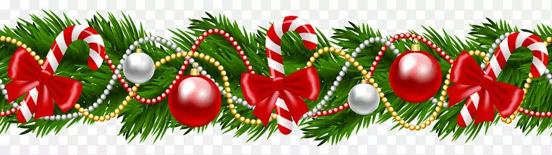 圣诞花环剪贴画-圣诞松树装饰花环