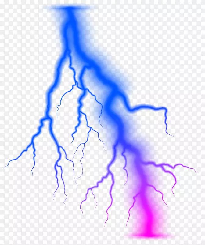 闪电剪贴画-彩色闪电PNG透明剪贴画图像