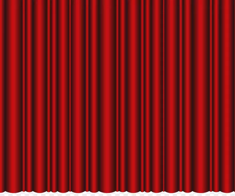 剧院窗帘和舞台窗帘，红色剧场-关闭的剧院窗帘，红色透明的PNG剪贴画图像