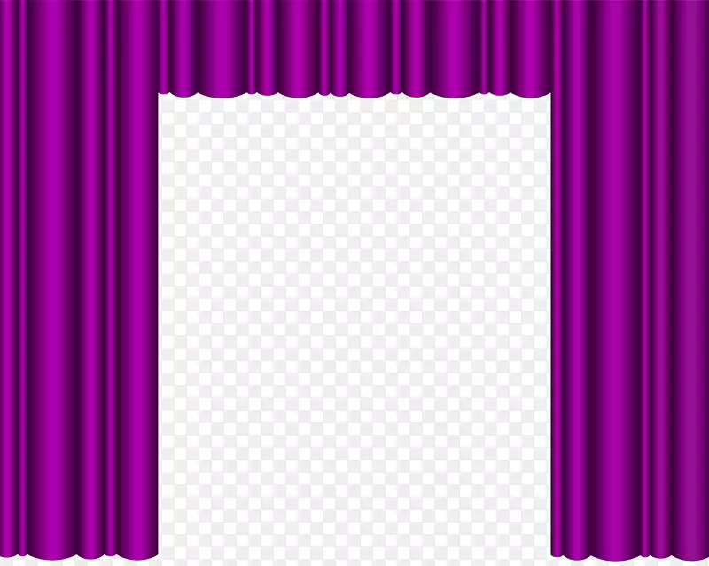 窗帘角字体图案-紫色剧场窗帘透明PNG剪贴画图像