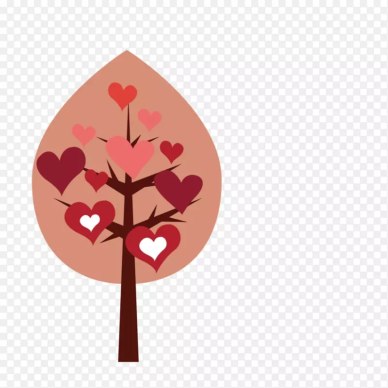 图-红色爱情装饰树