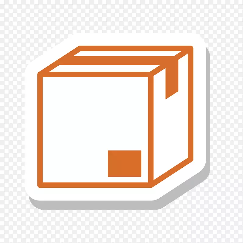 瓦楞纸纤维板纸箱材料包装和标签.橙色包装标志