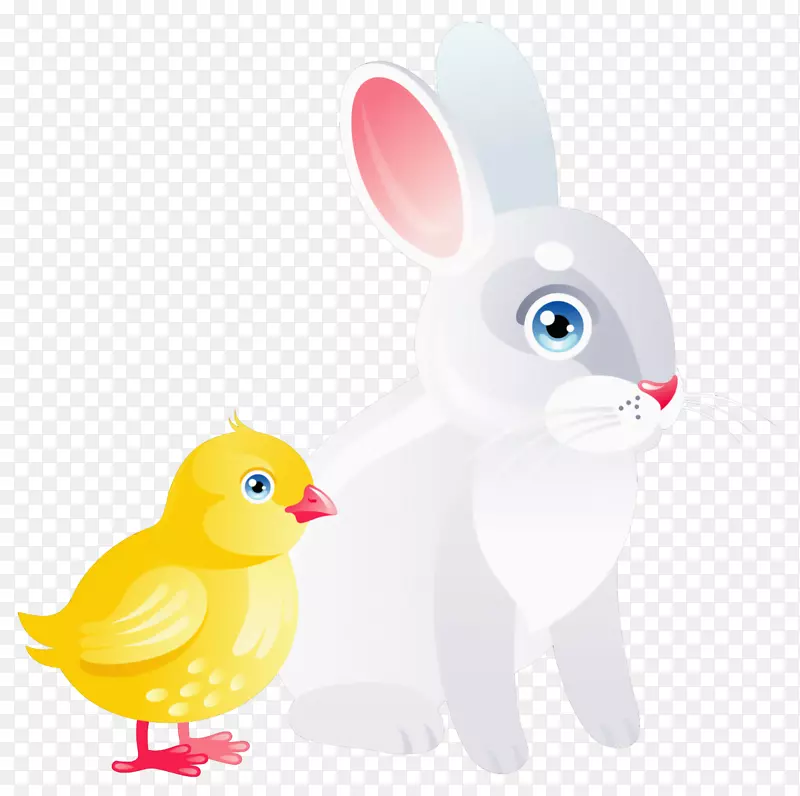家养兔子复活节兔鸭-复活节鸡和兔子透明PNG剪刀