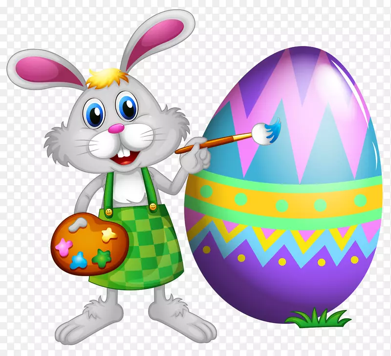 复活节兔子剪贴画-复活节兔子彩蛋剪贴画
