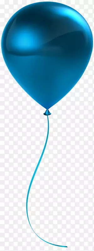 蓝色气球剪贴画-单一蓝色气球透明剪贴画