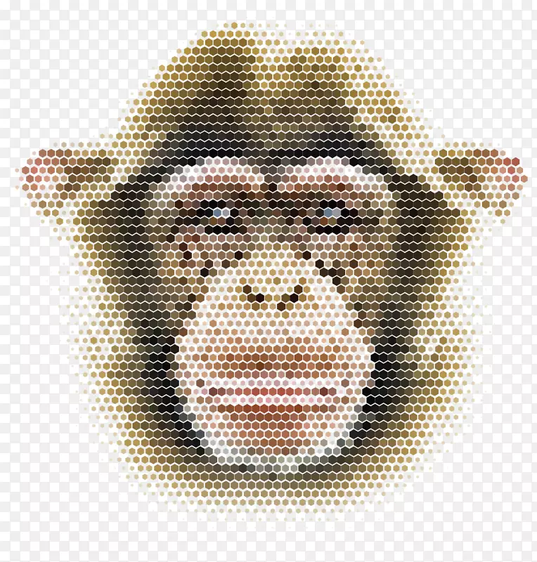 黑猩猩猴形图.马赛克猴