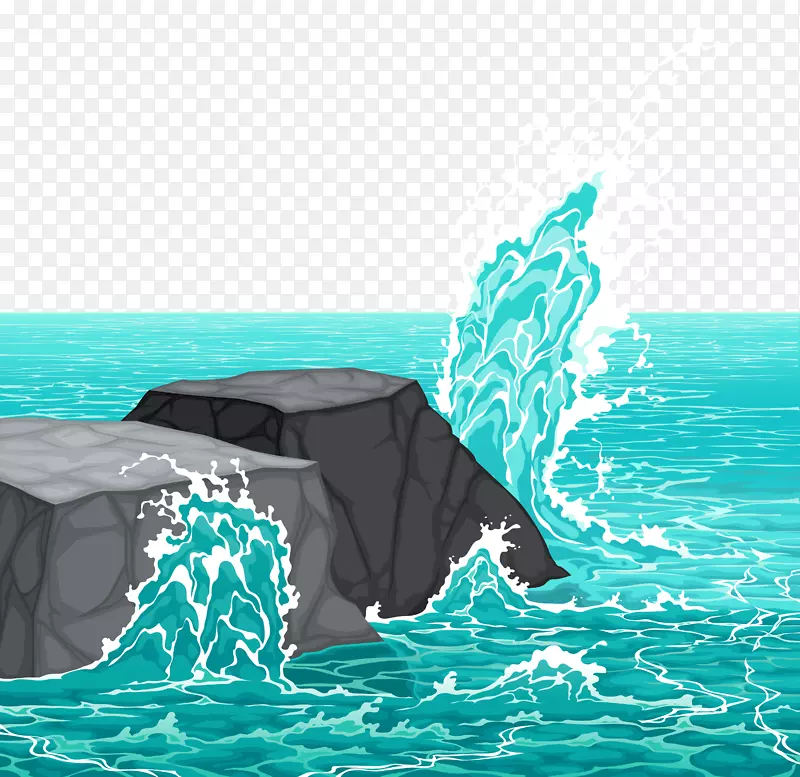 海浪剪贴画-海岩与海浪