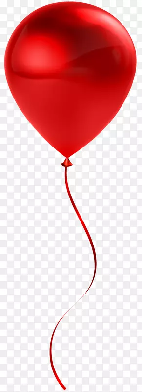 红色气球心脏设计-单根红色气球透明剪贴画
