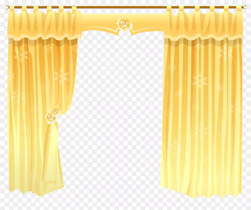 玻璃处理窗帘杆淋浴器-黄色窗帘透明PNG悬崖部分