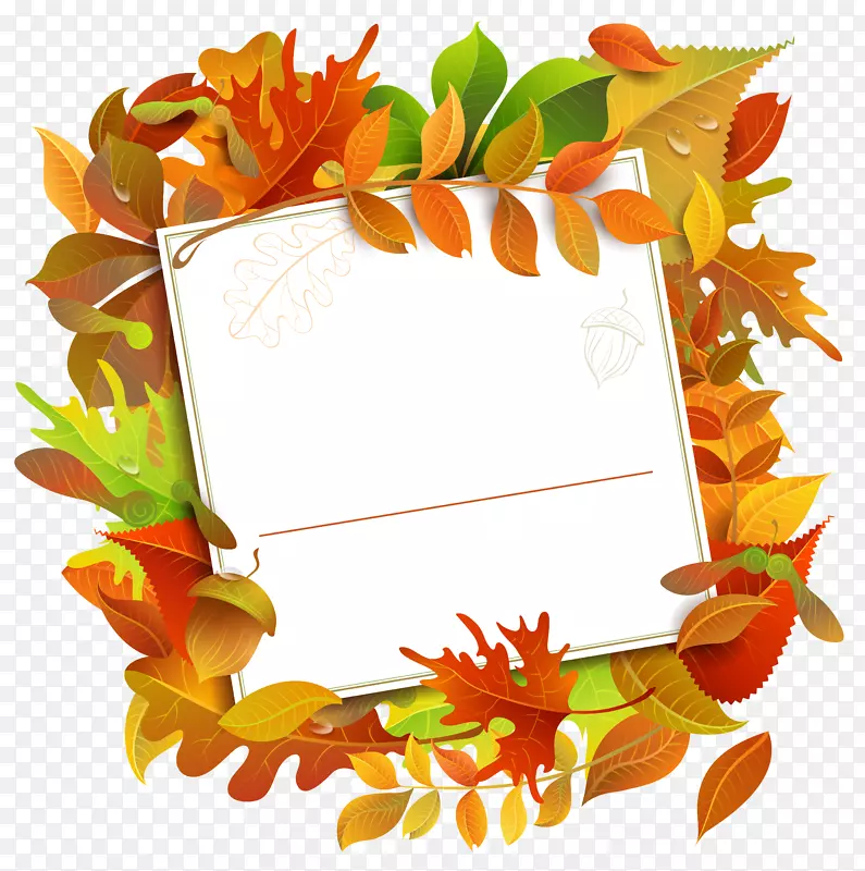 图像文件格式无损压缩-秋天装饰空白与叶子png剪贴画图像