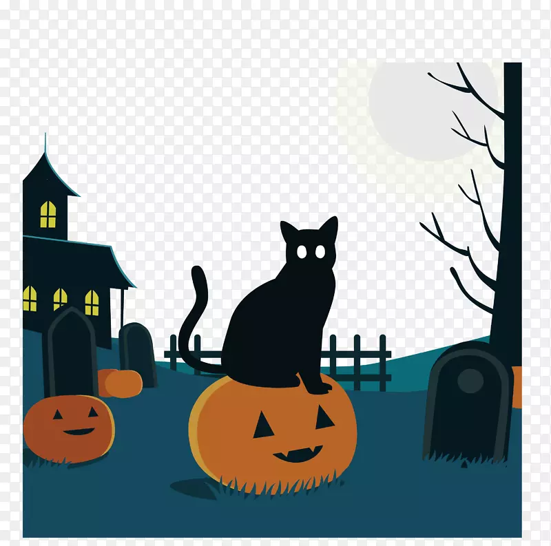 黑猫-墓地里的黑猫