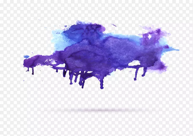 水彩画.紫色水彩