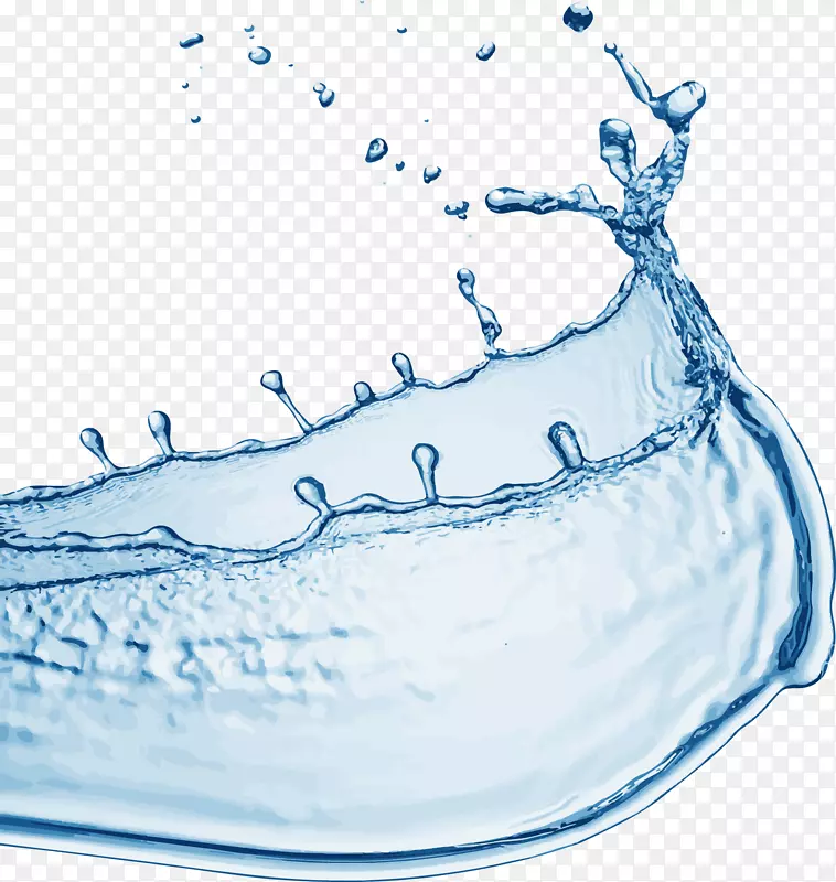 水滴欧式手绘蓝色电流