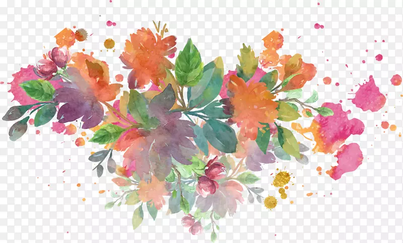 金道县花卉设计水彩画水彩画