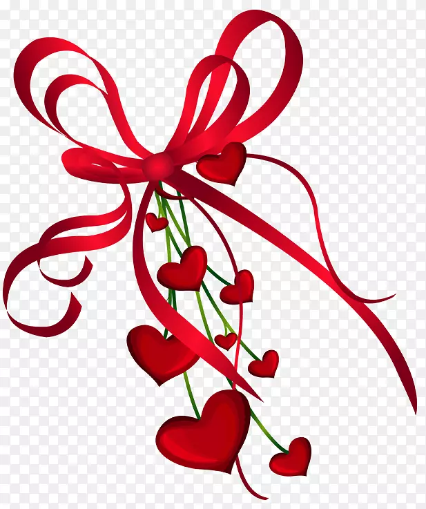 情人节心脏剪贴画-情人节装饰用红色蝴蝶兰装饰