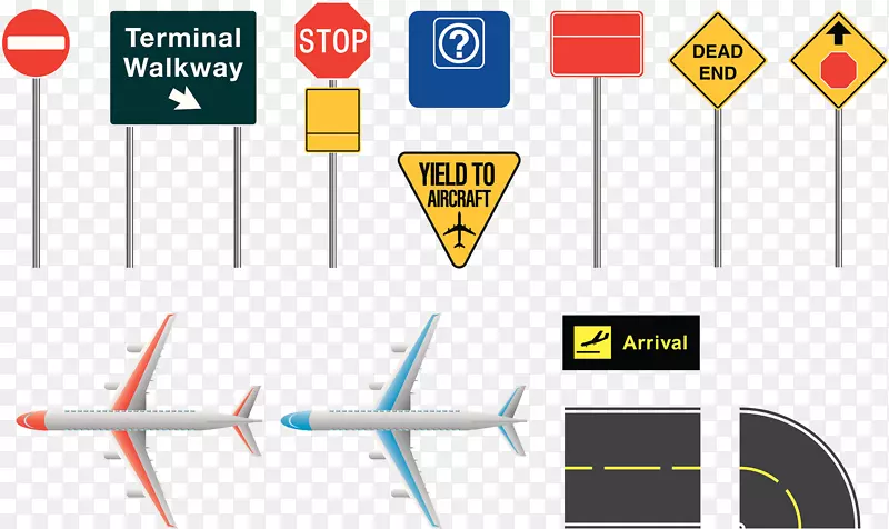 飞机机场交通标志图-机场招牌