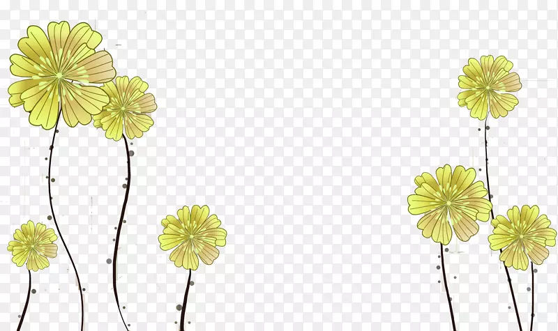 花卉设计黄色三维空间三维黄花背景