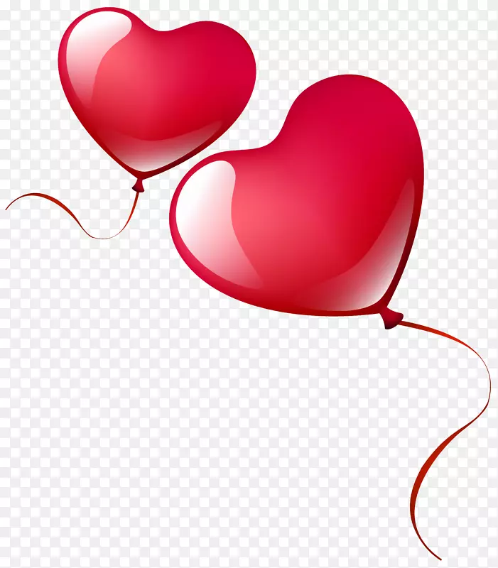 心脏气球夹艺术-心脏气球PNG剪贴画
