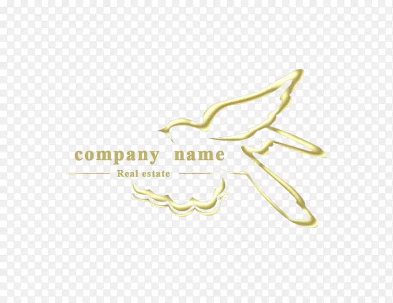 商标字体-金色燕子轮廓标志
