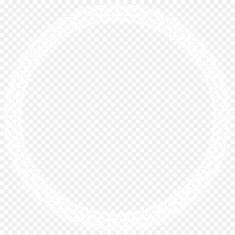 黑白点角图案-圆形边框白色透明PNG剪贴画