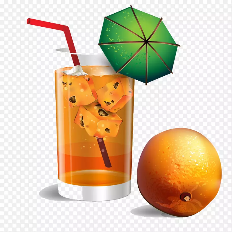 橙汁喝水果？水果的玻璃饮料。