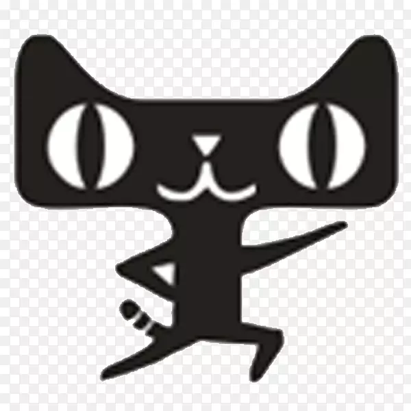 猫天猫标志图标-黑色卡通天空猫标志材料